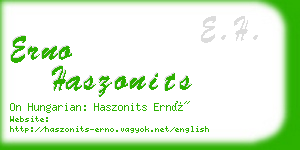 erno haszonits business card